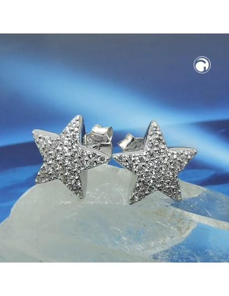 Örhängen Studs Cz Star White Silver 925