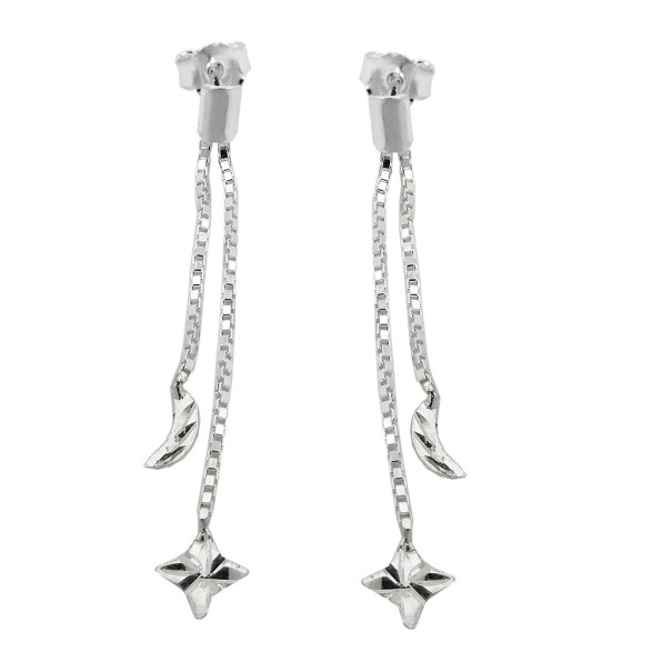 Örhängen Studs Moon/Star Silver 925