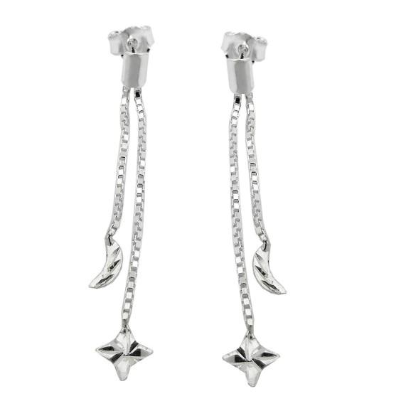 Örhängen Studs Moon/Star Silver 925