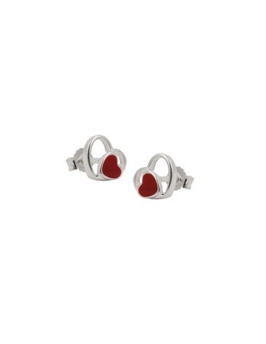 Örhängen Studs Red Heart Silver 925