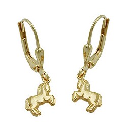 earrings horse 9kt gold