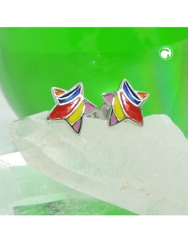 Örhängen Studs Star Multi Silver 925