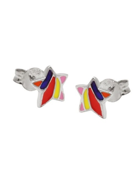 Örhängen Studs Star Multi Silver 925