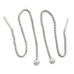 Örhängen Threads 110x4mm Venetian Box Kedja With Ball Silver 925