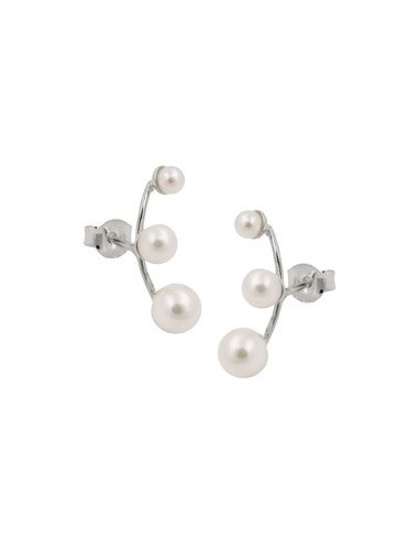 Örhängen With 3 White Beads Silver 925