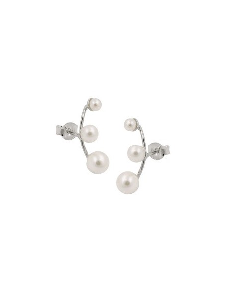 Örhängen With 3 White Beads Silver 925
