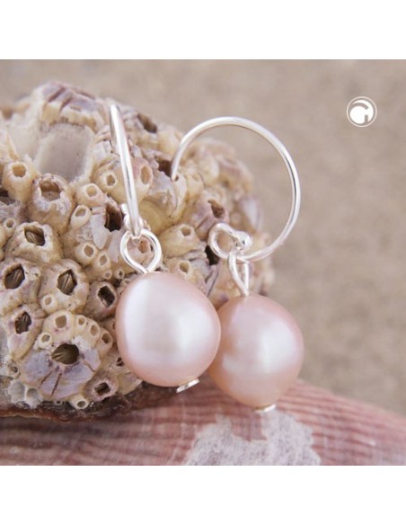 Örhängen With Pearl Pink Silver 925