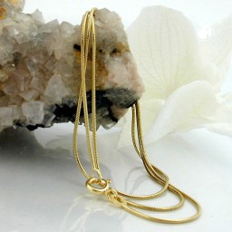 necklace 1mm thin round snake chain 9k gold 45cm