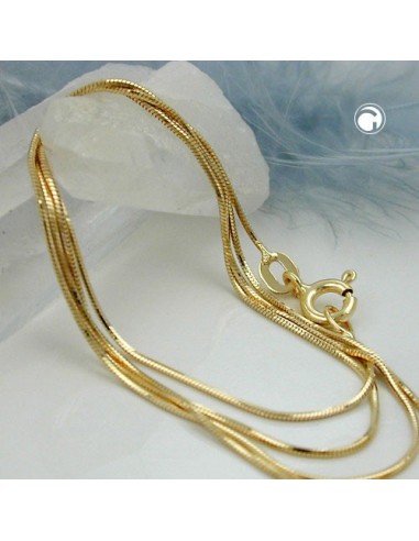 necklace 0.7mm thin snake chain 5-edged 14k gold 45cm