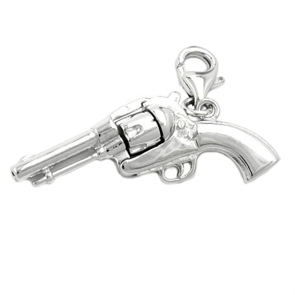 pendant revolver rhodium plated 925