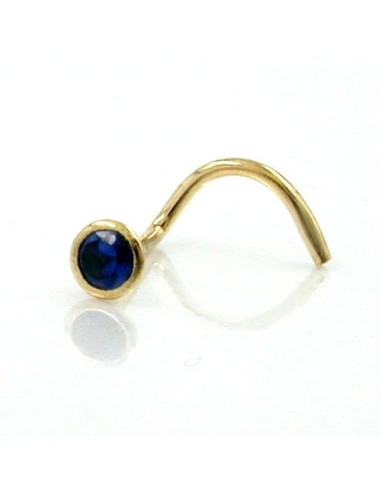 nose screw piercing cubic zirconia sapphire 18k gold