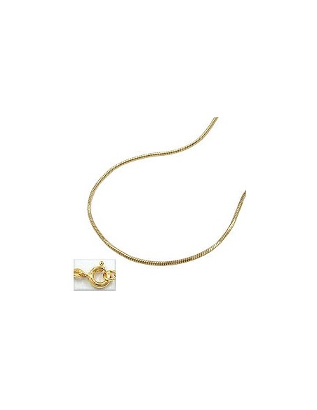 necklace 0.7mm thin snake chain 5-edged 14k gold 42cm