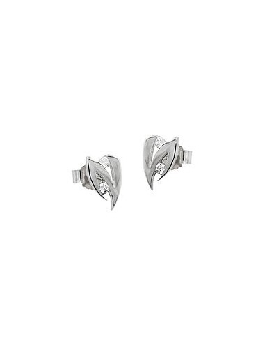 stud earrings 8x5mm white cubic zirconia 14k white gold