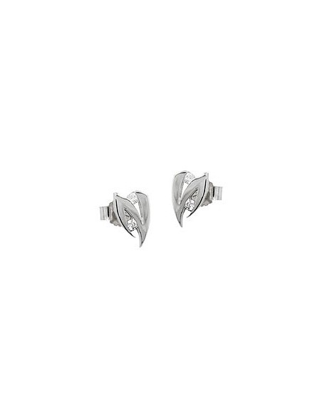 stud earrings 8x5mm white cubic zirconia 14k white gold