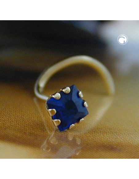 nose screw piercing zirconia-sapphire 18kt gold