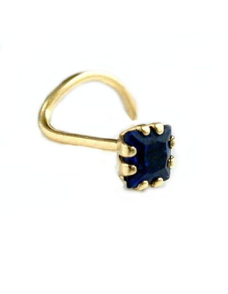 nose screw piercing zirconia-sapphire 18kt gold