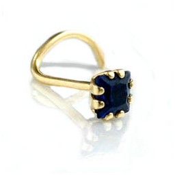 nose screw piercing zirconia-sapphire 18kt gold