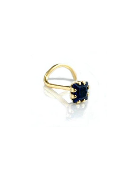 nose screw piercing zirconia-sapphire 18kt gold