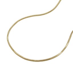 necklace 0.7mm thin snake chain 5-edged 14k gold 38cm