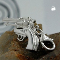 pendant revolver rhodium plated 925