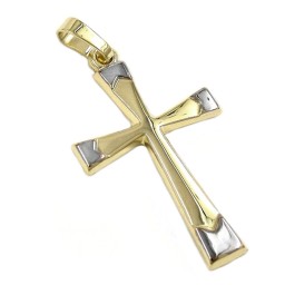 pendant cross rhodium-plated 14k gold