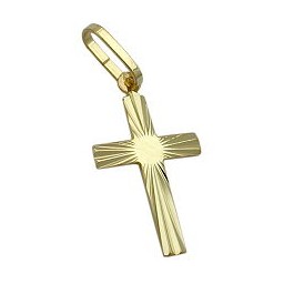 pendant cross diamond cut 9k gold