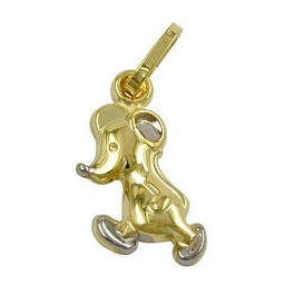 pendant mouse bicoloured 9k gold