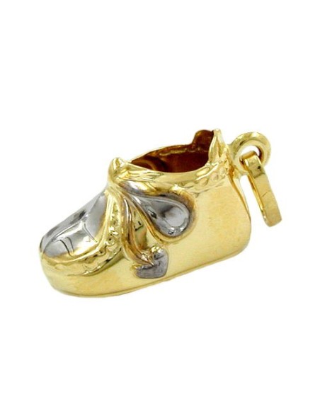 pendant 12x7x6mm baby shoe shiny 9k gold
