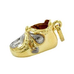 pendant 12x7x6mm baby shoe shiny 9k gold