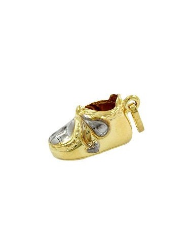 pendant 12x7x6mm baby shoe shiny 9k gold