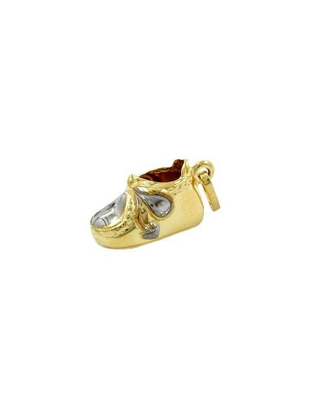 pendant 12x7x6mm baby shoe shiny 9k gold