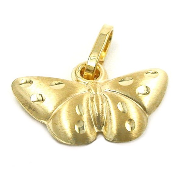 pendant butterfly matt 9k gold