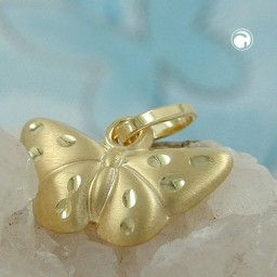 pendant butterfly matt 9k gold