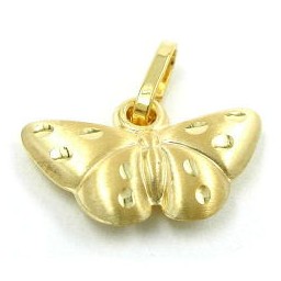 pendant butterfly matt 9k gold