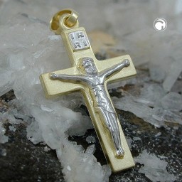 pendant crucifix with christ 14k gold