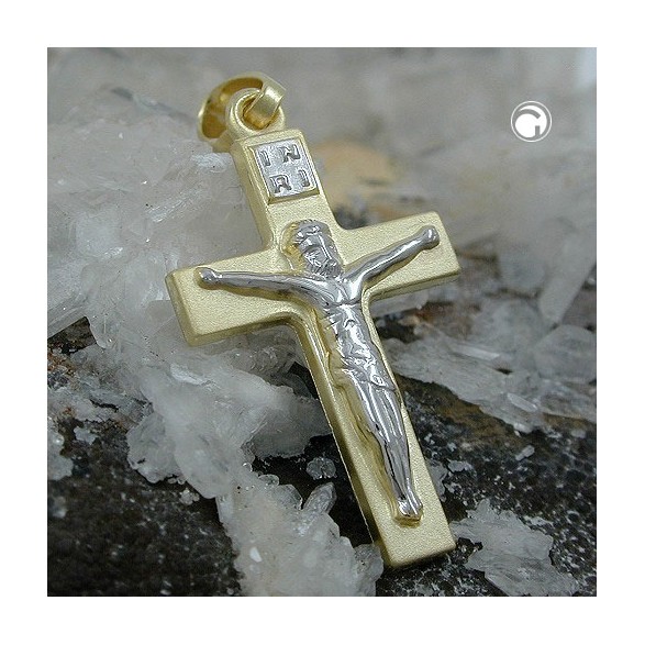 pendant crucifix with christ 14k gold