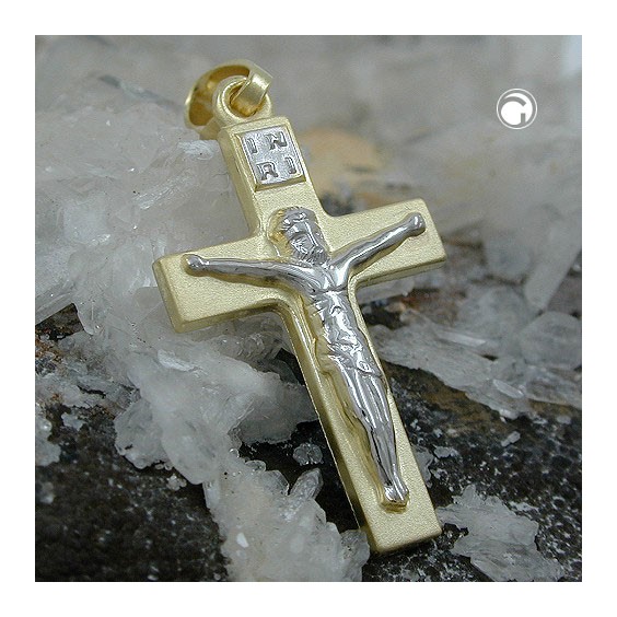 pendant crucifix with christ 14k gold