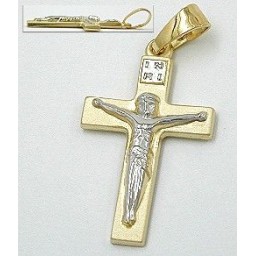 pendant crucifix with christ 14k gold