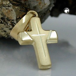 pendant crucifix diamond cut 14k gold