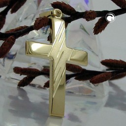 pendant crucifix diamond cut 14k gold