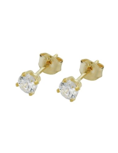 stud earrings 4mm cubic zirconia 9k gold