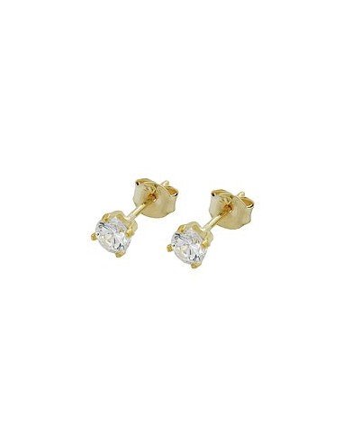 stud earrings 4mm cubic zirconia 9k gold