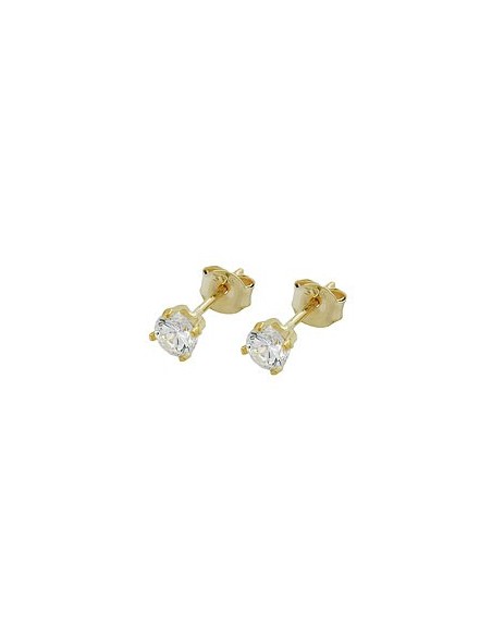 stud earrings 4mm cubic zirconia 9k gold