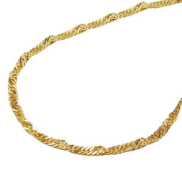 necklace 1.4mm thin singapore chain 9k gold 38cm