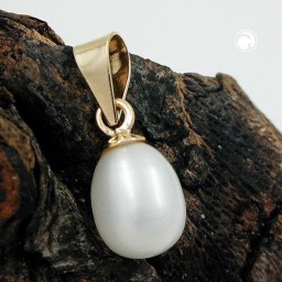 pendant ca. 9x7mm freshwater cultured pearl oval 9kt gold