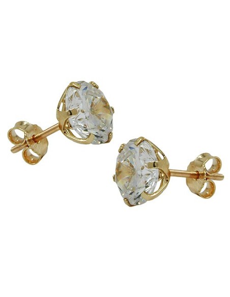 stud earrings 8mm zirconia 9k gold