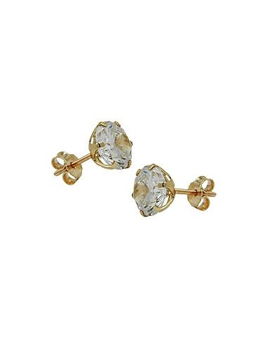 stud earrings 8mm zirconia 9k gold