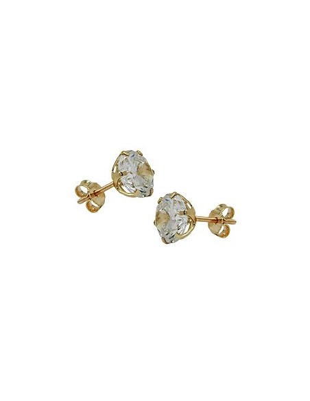stud earrings 8mm zirconia 9k gold