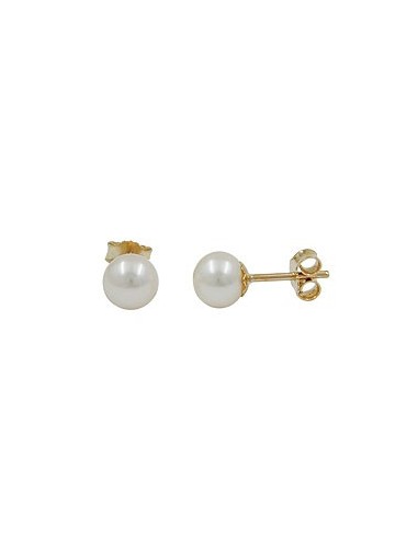 stud earrings 6mm freshwater cultured pearl 9k gold