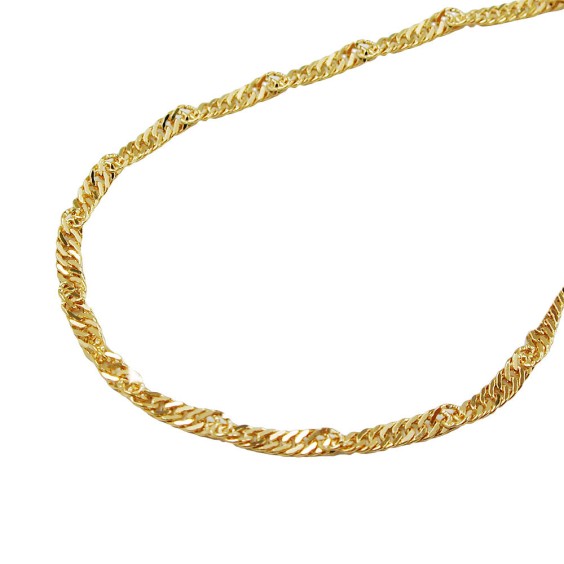 necklace 1.3mm singapore chain 14k gold 45cm